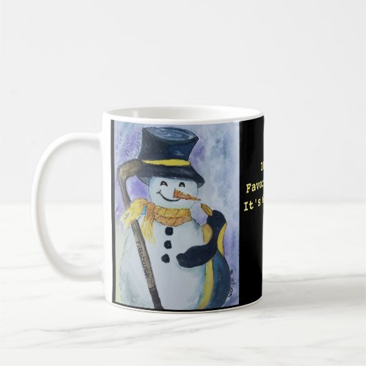 Penguin und Snowman mit der Hockeystock-Tasse Kaffeetasse (Links)
