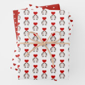 Penguin Valentines Geschenkpapier Set (Beispiel)