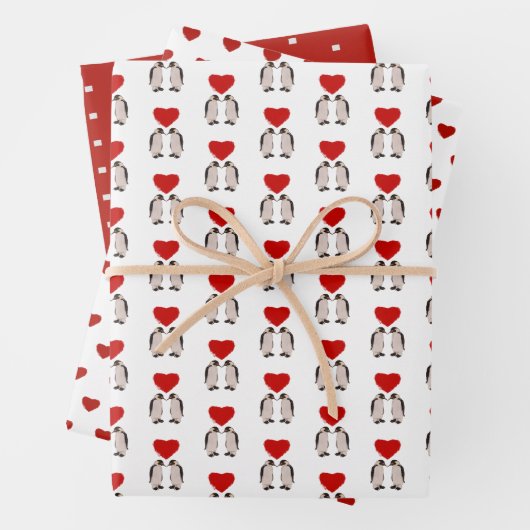 Penguin Valentines Geschenkpapier Set (Beispiel)