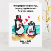 Penguin Valentines Karte (Gelbe Blume)