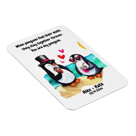 Penguin Valentines Magnet (Rechte Seite)