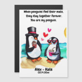 Penguin Valentines Magnetkarte (Vorne/Hinten)