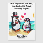 Penguin Valentines Magnetkarte (Vorderseite)