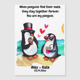 Penguin Valentines Magnetkarte