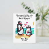 Penguin Valentines Postkarte (Stehend Vorderseite)