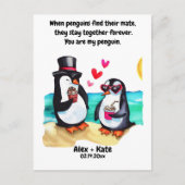 Penguin Valentines Postkarte (Vorderseite)