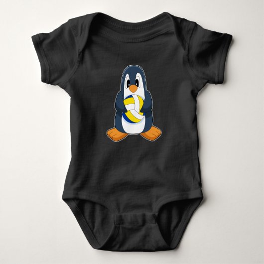 Penguin Volleyball Baby Strampler (Vorderseite)