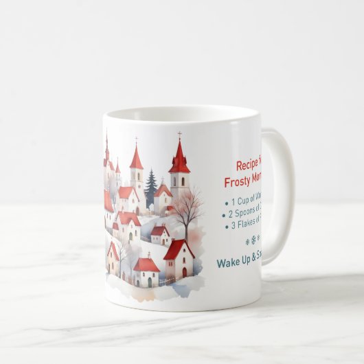 Penguin "Wake Up and Sparkle" Winter Mug Kaffeetasse (VorderseiteRechts)