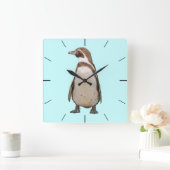 Penguin Wall Clock Quadratische Wanduhr (Zuhause)