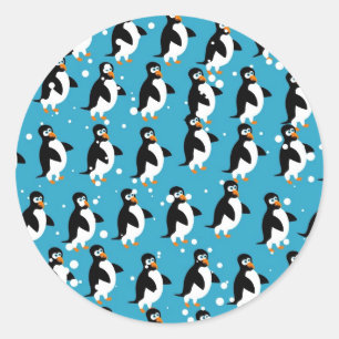 Penguin Wallpaper Runder Aufkleber