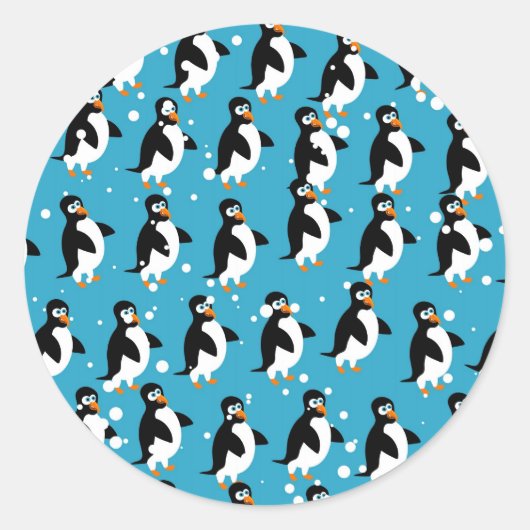 Penguin Wallpaper Runder Aufkleber (Vorderseite)