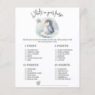 Penguin - Was ist in deiner Handtasche Baby Shower