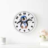 Penguin Wearing A Scarf Clock Große Wanduhr (Zuhause)