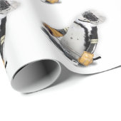 Penguin Wearing Hockey Gear Geschenkpapier (Rolleneckpunkt)