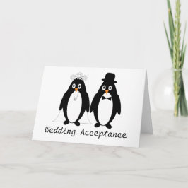 Penguin Wedding Acceptcard Dankeskarte