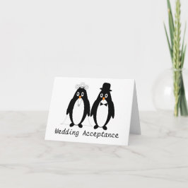 Penguin Wedding Acceptcard Einladung