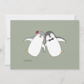 Penguin Wedding Einladung Moderne, stilvolle Niedl (Rückseite)
