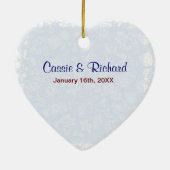 Penguin Wedding Heart - Anpassen des Hintergrundte Keramikornament (Hinten)