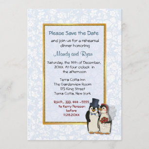 Penguin Wedding - Probe Dinner Einladung