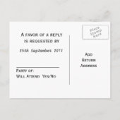 Penguin Wedding RSVP Postcard Beilage Einladungspostkarte (Rückseite)