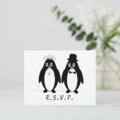 Penguin Wedding RSVP Postcard Beilage Einladungspostkarte (Stehend Vorderseite)
