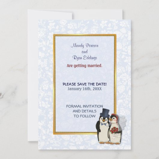 Penguin Wedding - Save the Date (Vorderseite)