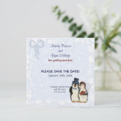 Penguin Wedding - Save the Date (Stehend Vorderseite)