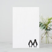 Penguin Wedding Stationery Briefpapier (Stehend Vorderseite)