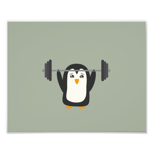 Penguin Weightlifting Fotodruck (Vorne)