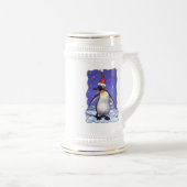 Penguin Weihnachten Bierglas (VorderseiteRechts)