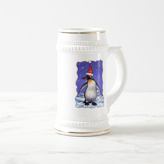 Penguin Weihnachten Bierglas (VorderseiteRechts)
