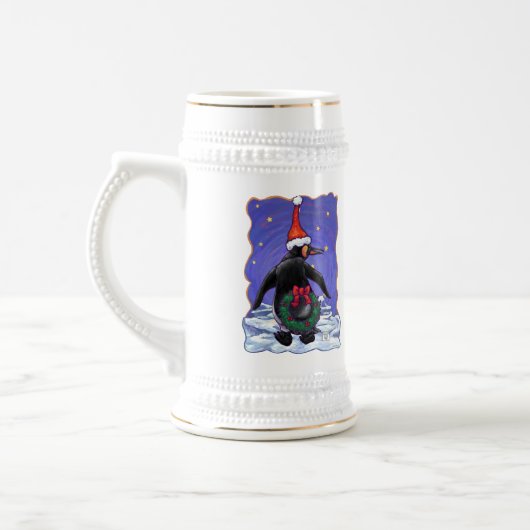 Penguin Weihnachten Bierglas (Links)