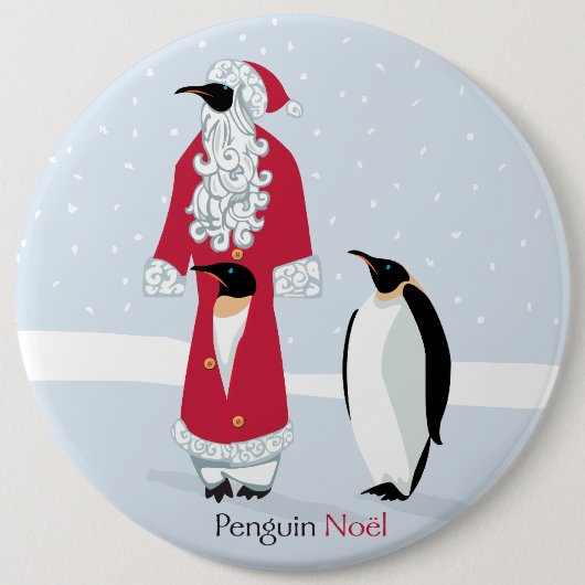 Penguin-Weihnachten Button (Vorderseite)