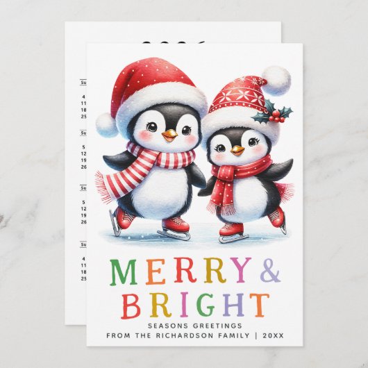 Penguin Weihnachten Farbenfroh und hell (Vorne/Hinten)