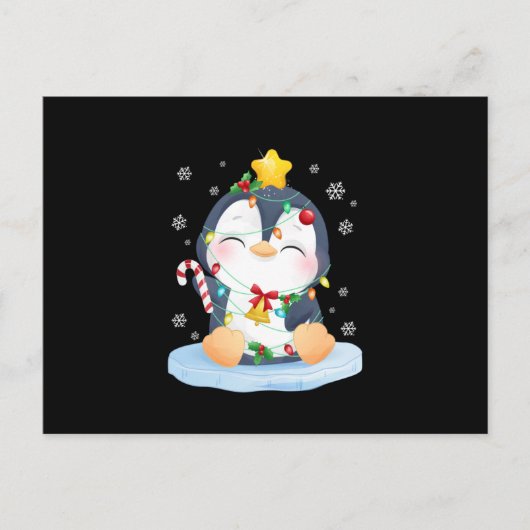 Penguin Weihnachten frohe Weihnachten Ankündigungspostkarte (Vorderseite)