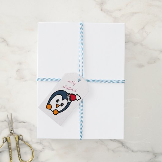 Penguin Weihnachten Geschenkanhänger (Mit Garn)