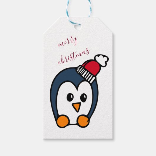Penguin Weihnachten Geschenkanhänger (Vorderseite)
