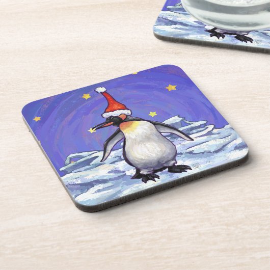 Penguin Weihnachten Getränkeuntersetzer (Linke Seite)