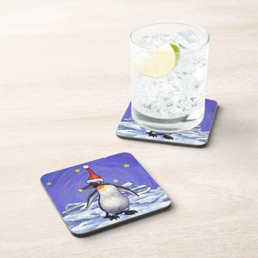 Penguin Weihnachten Getränkeuntersetzer (Rechte Seite)