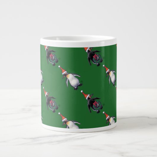Penguin Weihnachten Jumbo-Tasse (Vorderseite)