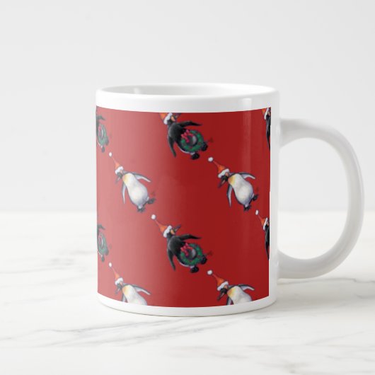 Penguin Weihnachten Jumbo-Tasse (Rechts)