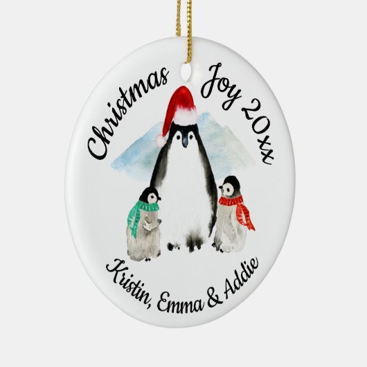 Penguin Weihnachten Keramik Ornament (Rechts)