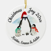Penguin Weihnachten Keramik Ornament (Vorne)