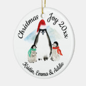 Penguin Weihnachten Keramik Ornament (Links)