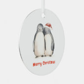 Penguin Weihnachten Ornament Aus Metall (Vorderseite Rechts)