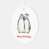 Penguin Weihnachten Ornament Aus Metall (Vorderseite links)