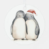 Penguin Weihnachten Ornament Aus Metall (Rückseite)