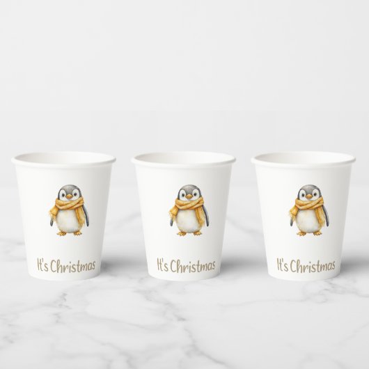 Penguin Weihnachten Pappbecher (Multi)