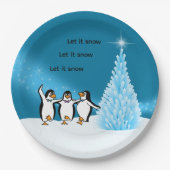 Penguin Weihnachten Pappteller (Vorderseite)