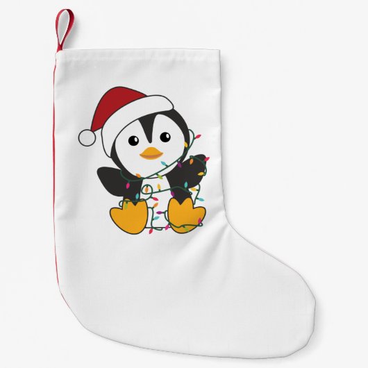 Penguin Weihnachten Schnee Winter Tiere Pinguine A Kleiner Weihnachtsstrumpf (Vorderseite)